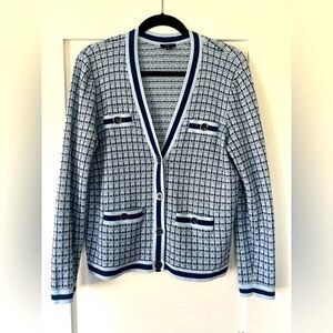 Blue & White Women's Cardigan